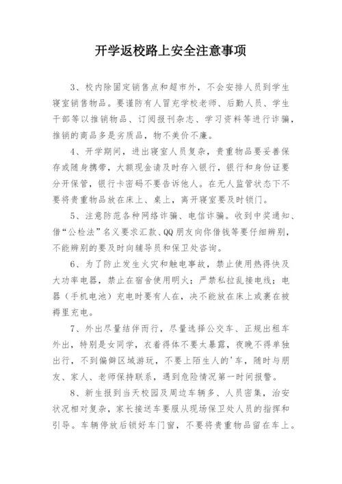 开学返校路上安全注意事项.docx