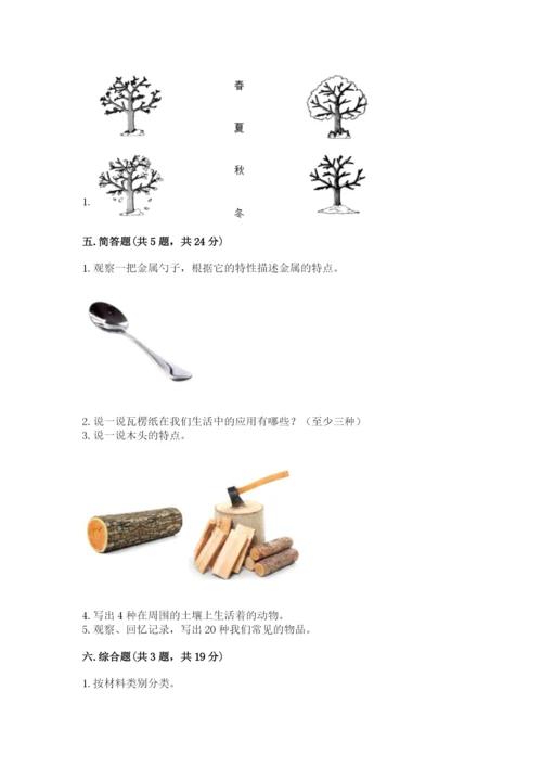 教科版二年级上册科学期末测试卷精品（有一套）.docx