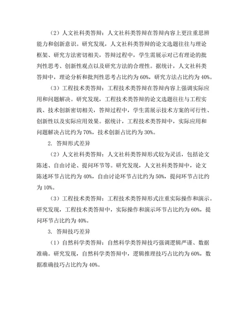 不同学科答辩风格的比较研究
