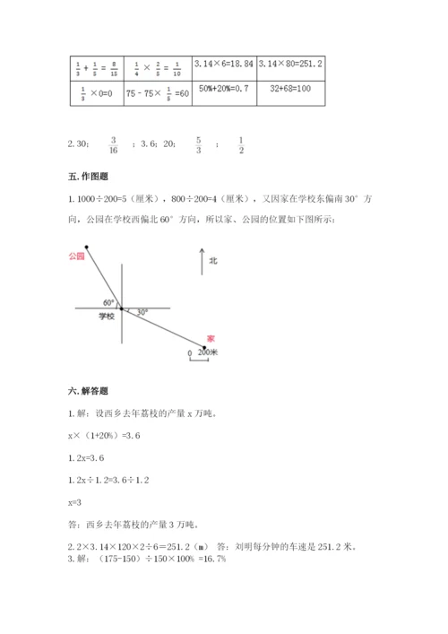 人教版六年级上册数学期末测试卷汇总.docx