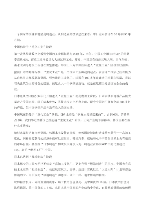中日制造业的实力差距.docx