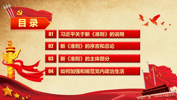 解读学习新党内政治生活若干准则PPT模板