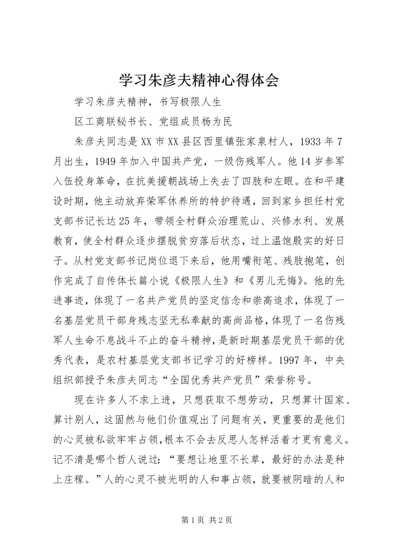 学习朱彦夫精神心得体会 (4).docx