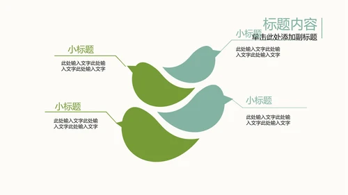 手绘水彩清新简约时尚绿叶叶子ppt模板