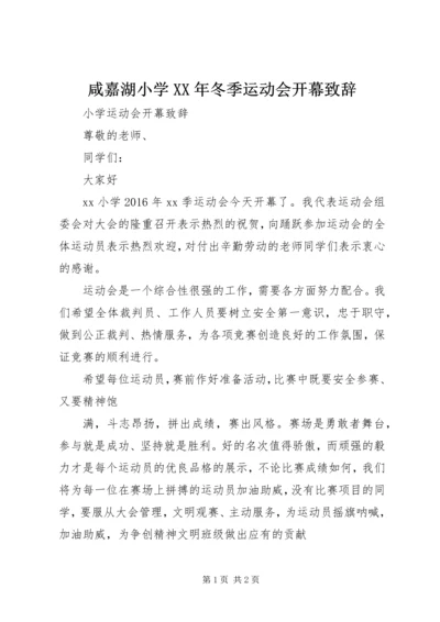 咸嘉湖小学XX年冬季运动会开幕致辞.docx