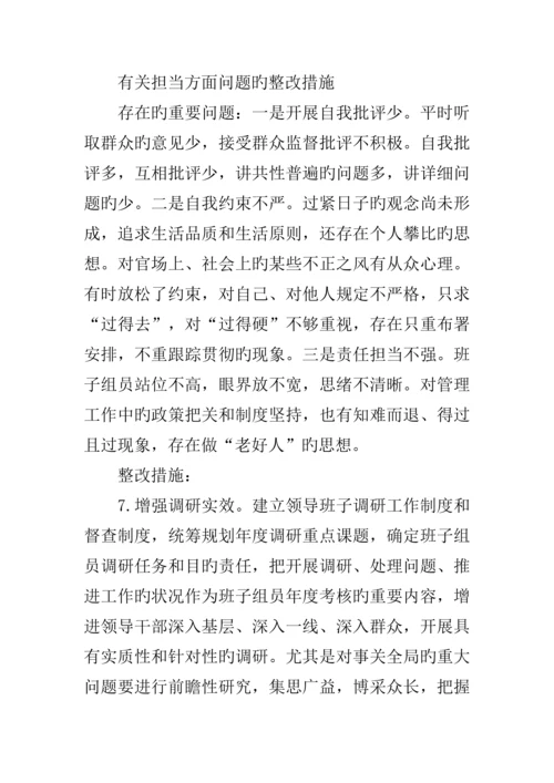 乡镇两学一做专题民主生活会整改方案.docx