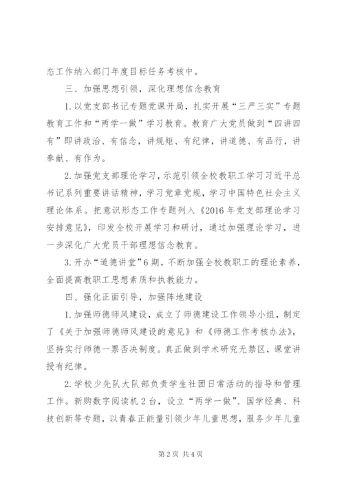 小学意识形态工作研判报告.docx