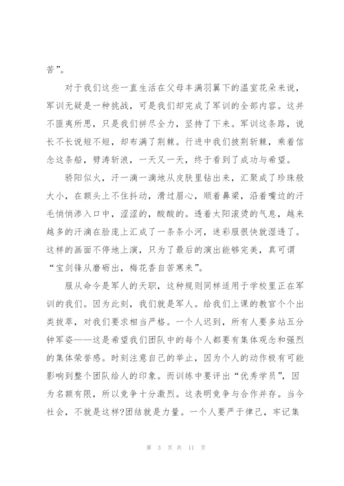 新生军训个人感悟范文7篇.docx