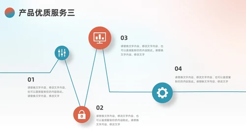 蓝色橙色简约弥散风产品介绍PPT模板