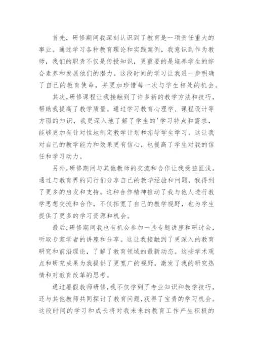 暑假教师研修感想.docx