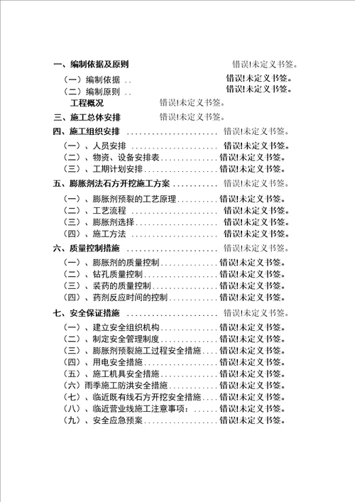 石方膨胀剂预裂施工方案