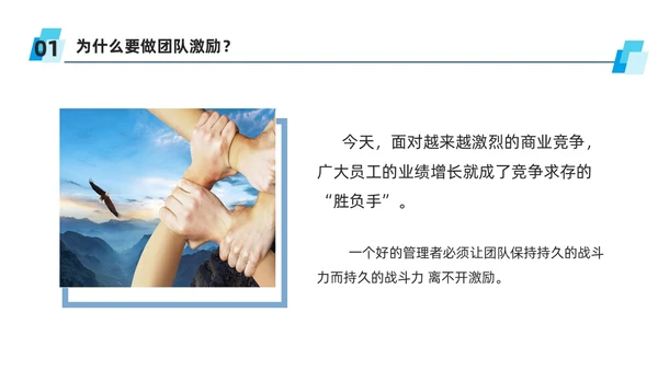 蓝色商务风团队激励措施培训PPT