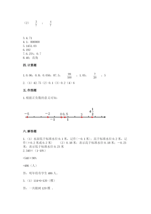 东川区六年级下册数学期末测试卷标准卷.docx