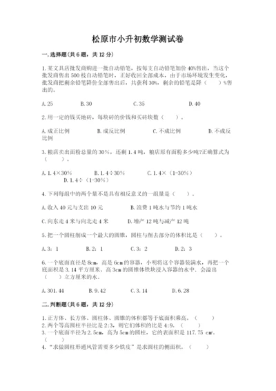 松原市小升初数学测试卷新版.docx