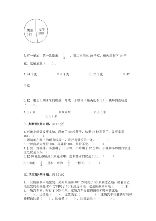 人教版六年级上册数学期末测试卷往年题考.docx