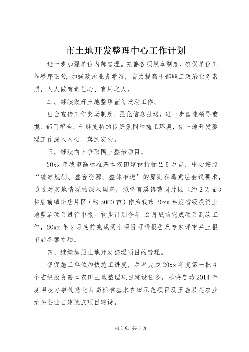 市土地开发整理中心工作计划.docx