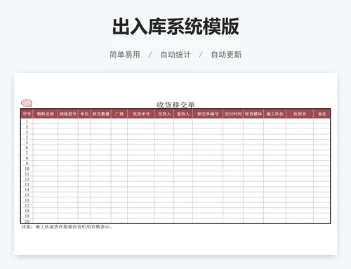 出入库系统模版