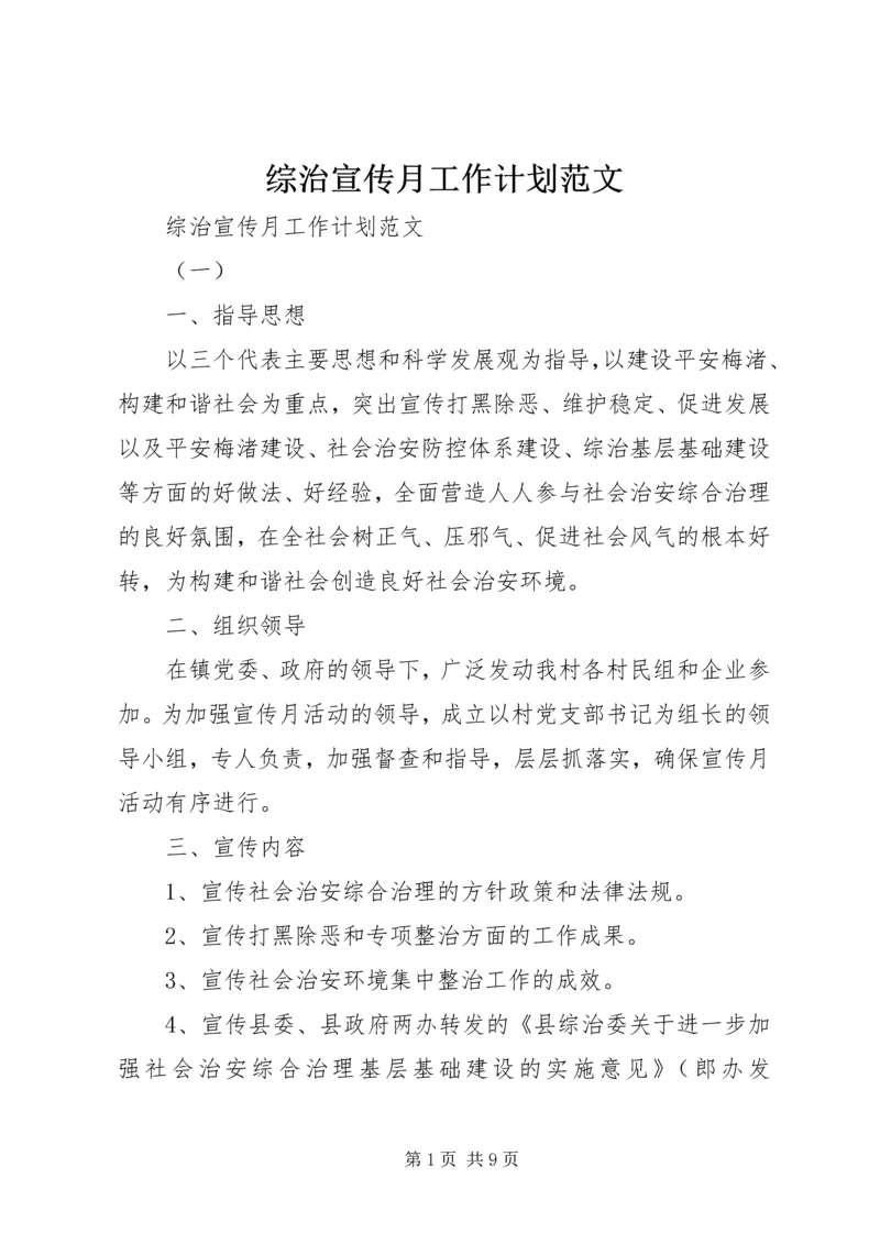 综治宣传月工作计划范文.docx