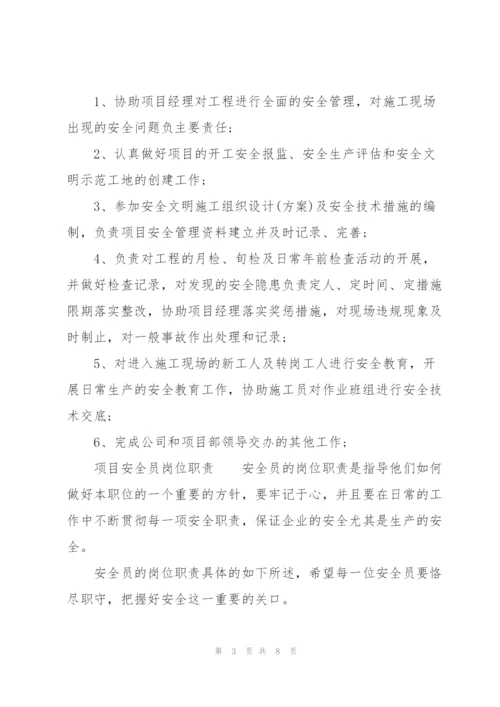 项目安全员岗位职责.docx