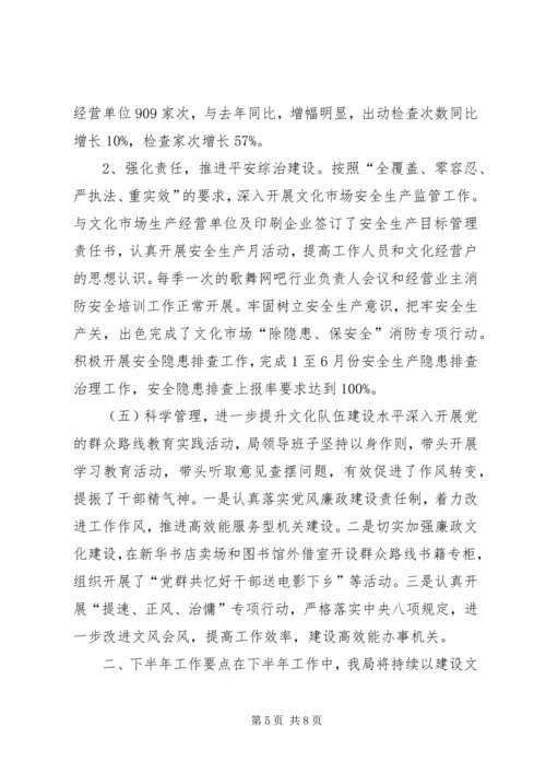 县文广新闻出版局上半年工作报告.docx