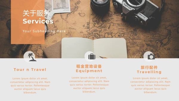 旅游行业背包客旅行社宣传旅游PPT模板