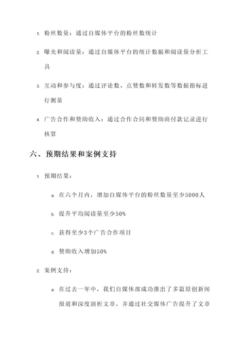 报社自媒体部的工作方案