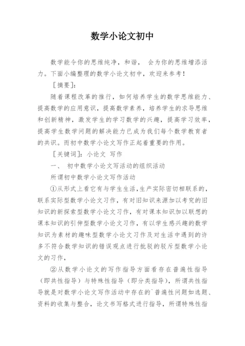 数学小论文初中.docx