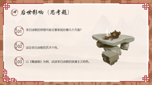唐代诗人李白介绍通用PPT模板