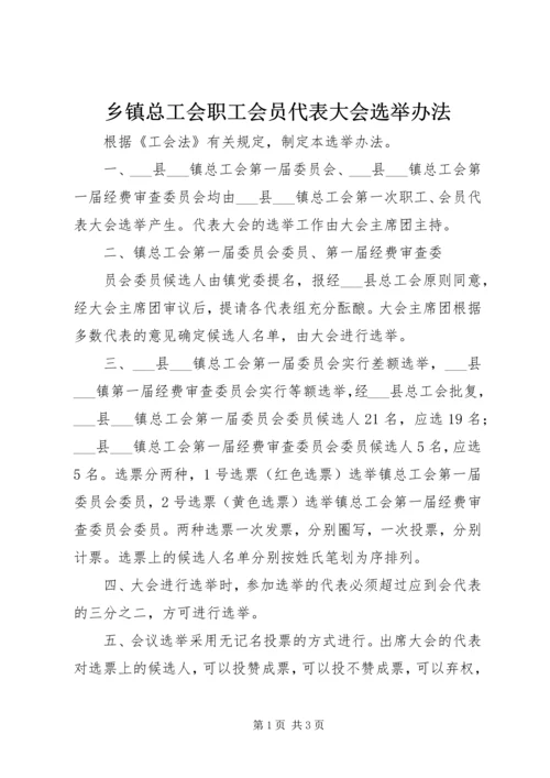 乡镇总工会职工会员代表大会选举办法.docx