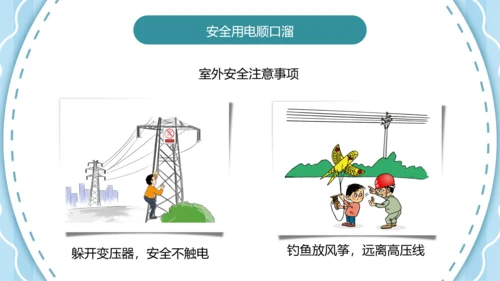可爱卡通安全用电主题班会PPT课件