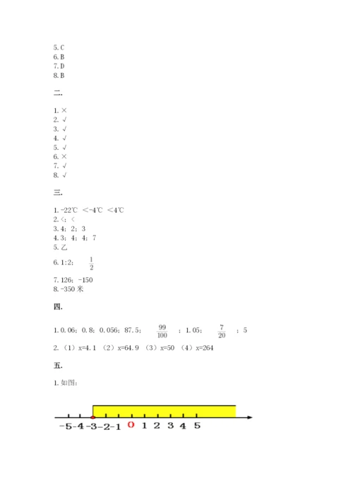 北师大版数学小升初模拟试卷及参考答案（培优）.docx