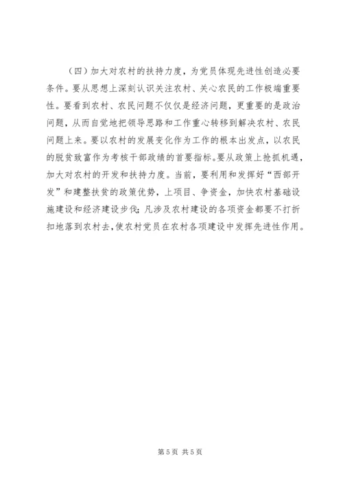 民族贫困地区农村党员体现先进性的思考 (4).docx