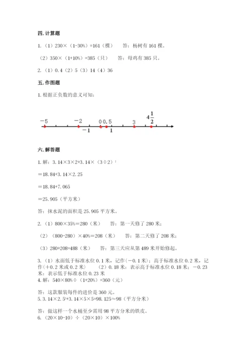 隆德县六年级下册数学期末测试卷word版.docx