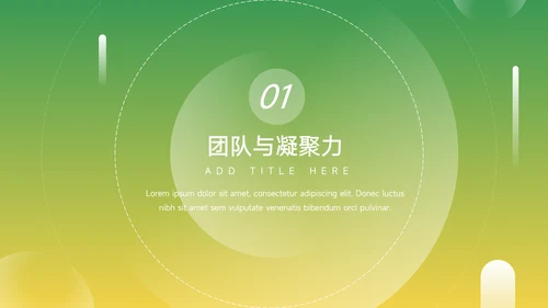 黄绿渐变实用公司部门培训PPT模板