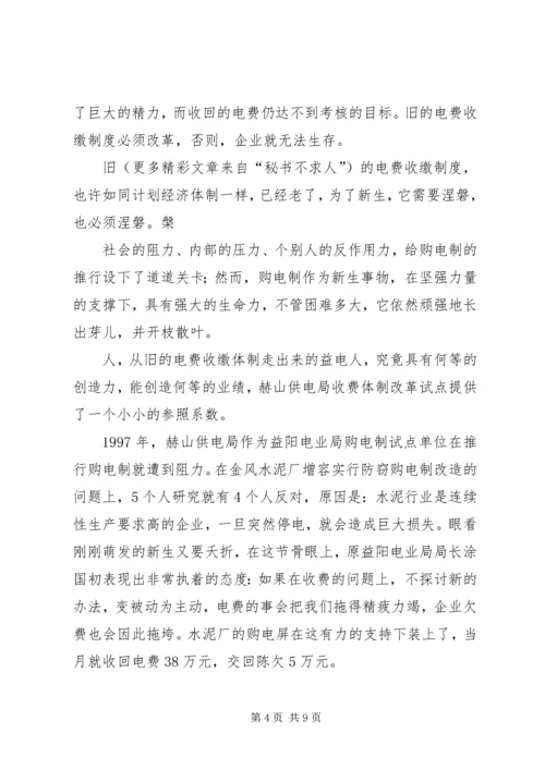 光明的抉择电业局推行购电制纪实.docx