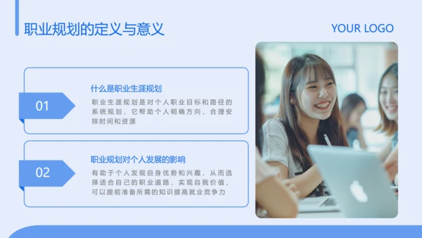 蓝色简约风大学生职业发展规划PPT