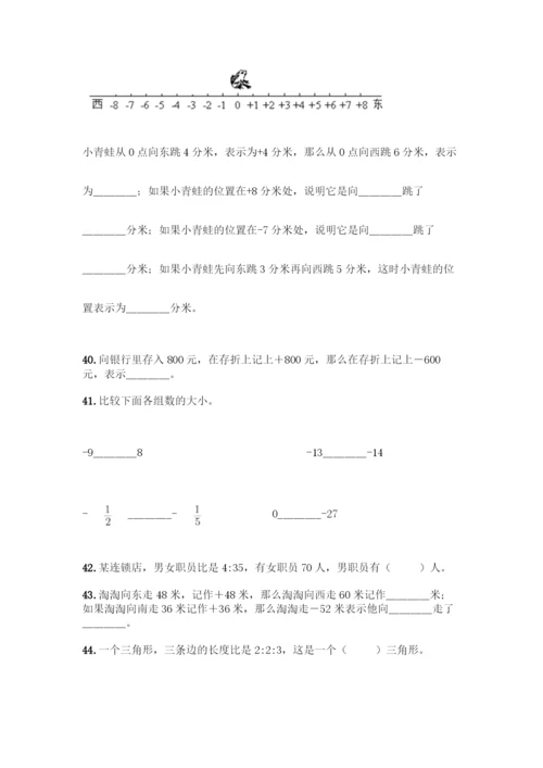 六年级下册数学填空题专项练习含答案(精练).docx