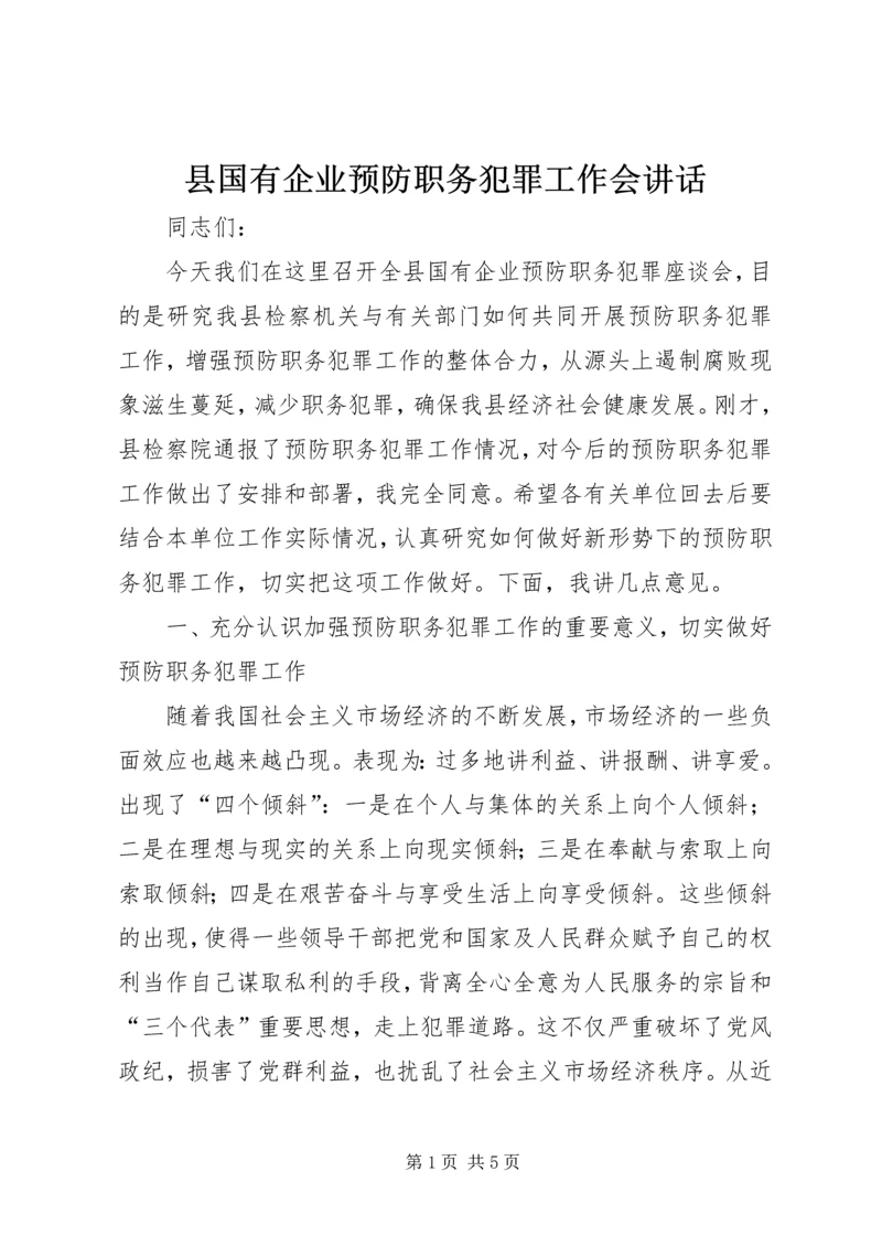 县国有企业预防职务犯罪工作会讲话.docx