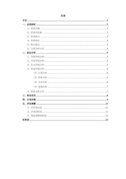 14页5000字音乐表演专业职业生涯规划.docx