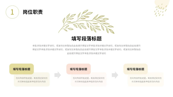 小清新形状线条花草手绘简笔公司新员工转正答辩PPT