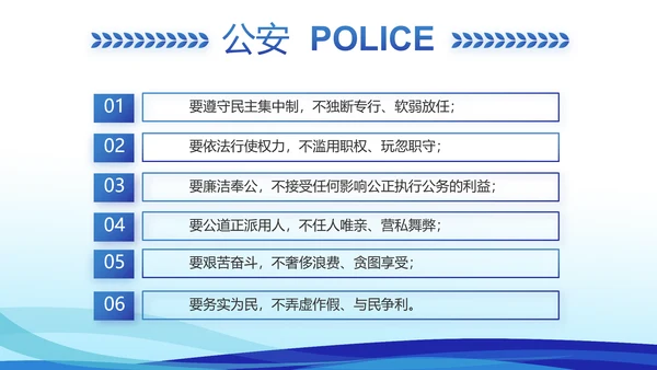 蓝色大气警察礼仪培训动态PPT模板