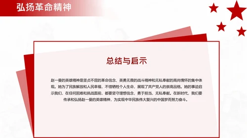 红色简约民族英雄赵一曼介绍PPT模板
