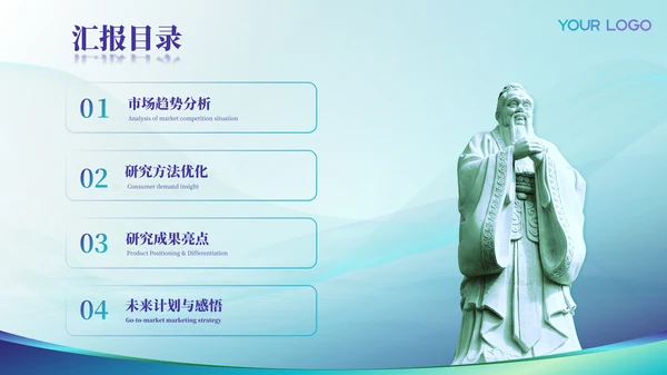 蓝绿色医疗风格毕业答辩ppt模板
