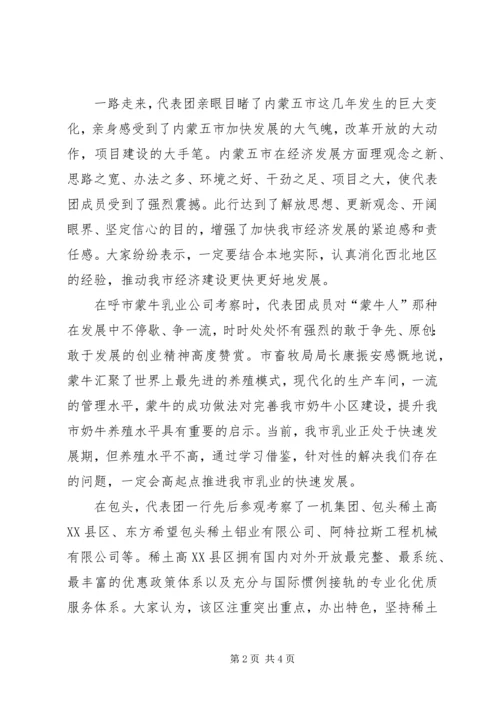 市党政代表团北上学习考察综述之一 (3).docx