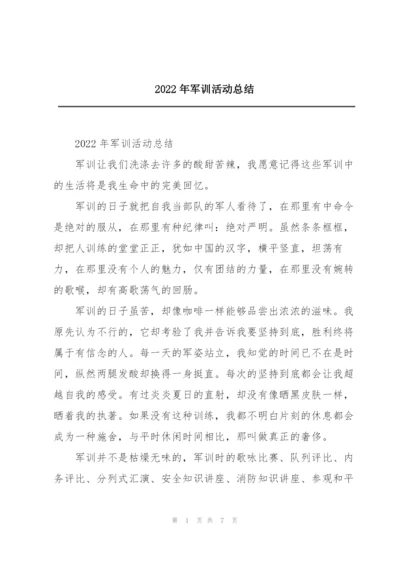 2022年军训活动总结.docx