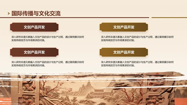 棕色中国风非遗文化的传承与创新之路PPT模板