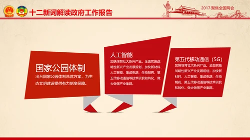 彩墨党政大气聚焦两会精神学习教育PPT