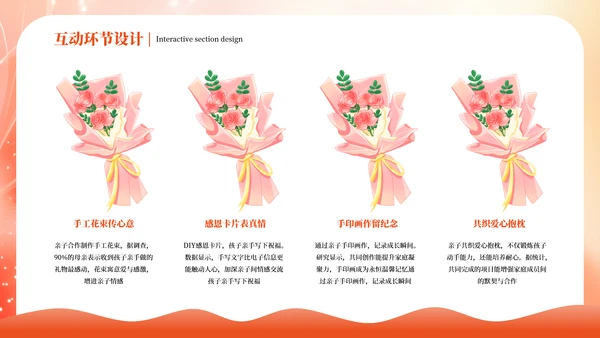 红色插画风温馨母亲节亲子专场活动策划方案PPT模板