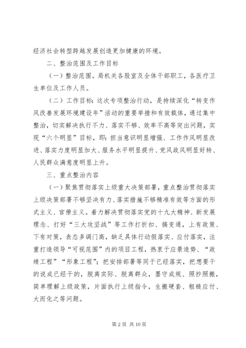 关于开展“转作风、抓落实、提效能”专项集中整治行动实施方案.docx