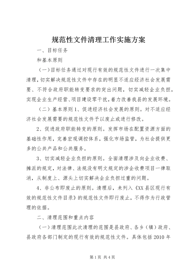 规范性文件清理工作实施方案.docx